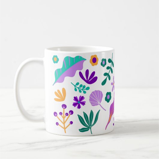 Niedlich Moderne Blume und Blätter Kaffeetasse (Links)