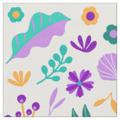 Niedlich Moderne Blume und Blätter Stoff (Nahaufnahme)