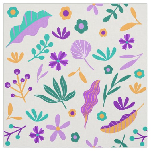 Niedlich Moderne Blume und Blätter Stoff (Muster)