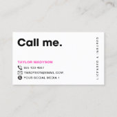 Niedlich-moderne Cat Sitter Pet Visitenkarte (Rückseite)