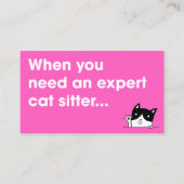 Niedlich-moderne Cat Sitter Pet Visitenkarte (Vorderseite)