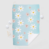 Niedlich Moderne Daisy Lilie Blume Rustikal nahtlo Golfhandtuch (Insitu)