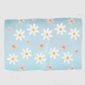 Niedlich Moderne Daisy Lilie Blume Rustikal nahtlo Golfhandtuch (Horizontal)