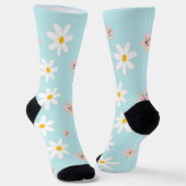 Niedlich Moderne Daisy Lilie Blume Rustikal nahtlo Socken (Gewinkelt)
