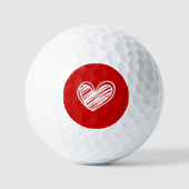 Niedlich Moderne Elegantes Herz Weißer Golfer Frau Golfball (Vorderseite)