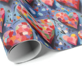 Niedlich Moderne, farbenfrohe Valentinische Liebe Geschenkpapier (Rolleneckpunkt)