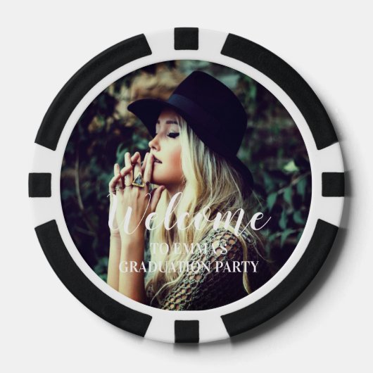 Niedlich-Moderne Foto Graduation Party Pokerchips (Vorderseite)