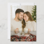 Niedlich Moderne Foto Happy Holidays Holiday Card Einladung (Vorderseite)