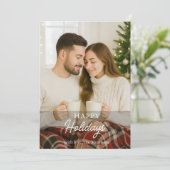Niedlich Moderne Foto Happy Holidays Holiday Card Einladung (Stehend Vorderseite)