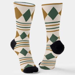 Niedlich moderne geometrische Formen und Streifen  Socken