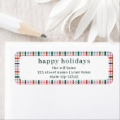 Niedlich Moderne Gingham Holiday Rücksendeadresse (Insitu)