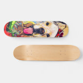 Niedlich Moderne Goldene Retriever Street Art Skateboard (Horizontal)