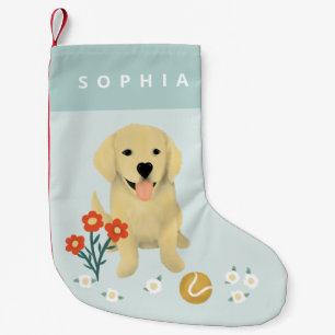 Niedlich Moderne Haustiere Golden Retriever Hund Kleiner Weihnachtsstrumpf