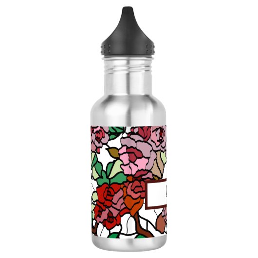 Niedlich Moderne, helle rote Blume Edelstahlflasche (Links)
