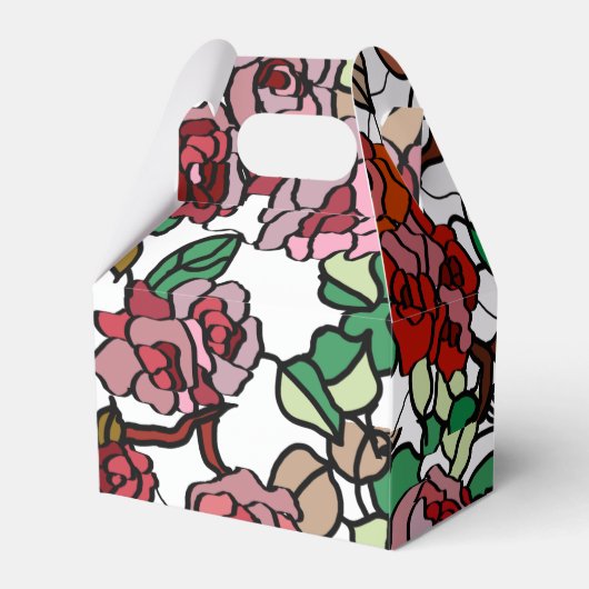 Niedlich Moderne, helle rote Blume Geschenkschachtel (Rückseite)