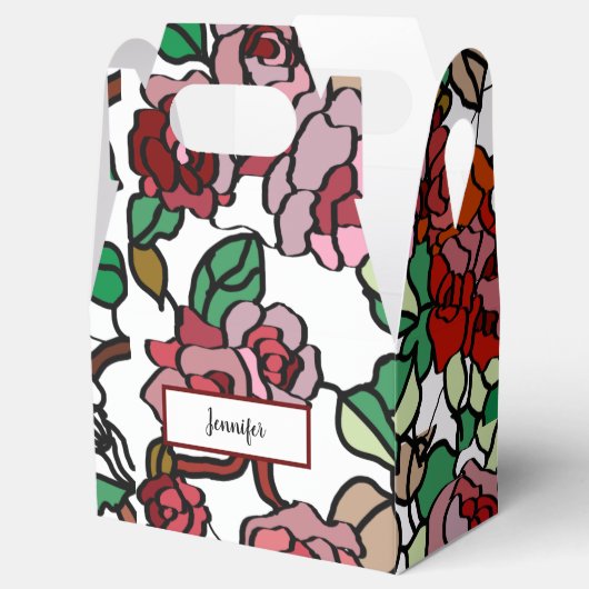 Niedlich Moderne, helle rote Blume Geschenkschachtel (Geöffnet)