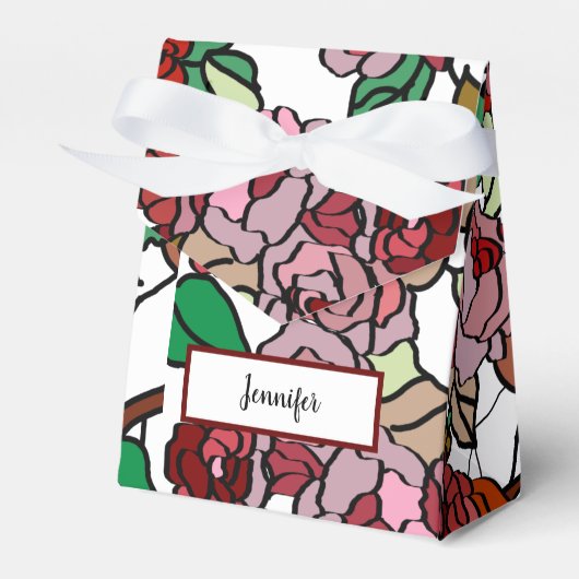 Niedlich Moderne, helle rote Blume Geschenkschachtel (Vorderseite)