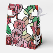 Niedlich Moderne, helle rote Blume Geschenkschachtel (Rückseite)