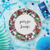 Niedlich Moderne, helle rote Blume Pappteller (Party)