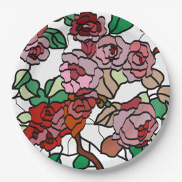 Niedlich Moderne, helle rote Blume Pappteller