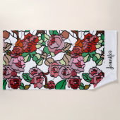 Niedlich Moderne, helle rote Blume Strandtuch (Vorderseite)