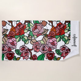 Niedlich Moderne, helle rote Blume Strandtuch