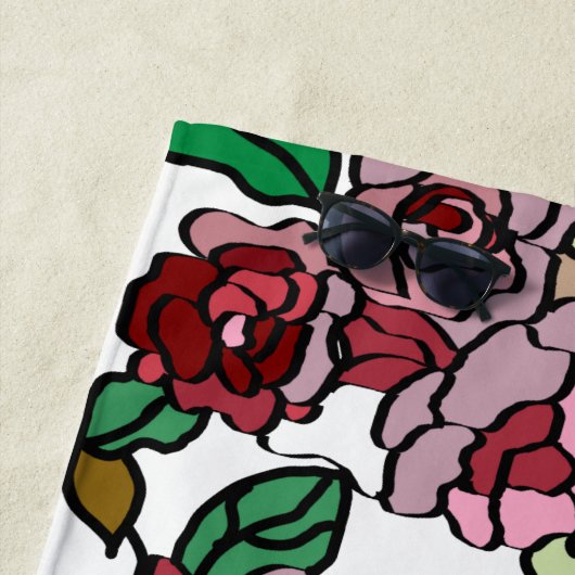 Niedlich Moderne, helle rote Blume Strandtuch (Beispiel)