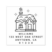 Niedlich Moderne Kabine Illustration Rücksendeadre Permastempel (Design)