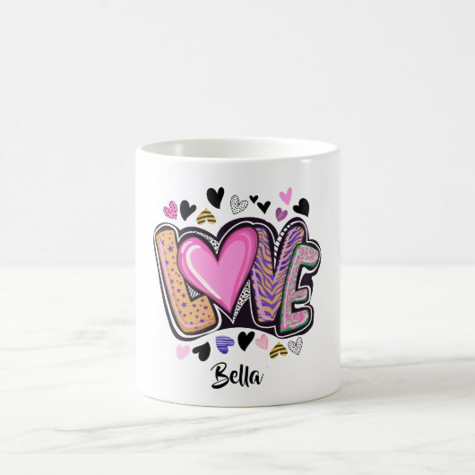 Niedlich Moderne Künstlerische LIEBE - Valentinsta Kaffeetasse (Mittel)