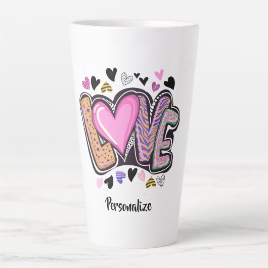 Niedlich Moderne Künstlerische LIEBE - Valentinsta Milchtasse (Vorderseite)