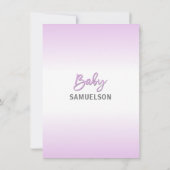 Niedlich moderne LAVENDER Mommy Elephant & Baby Du Einladung (Rückseite)