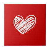 Niedlich Moderne Liebe Elegantes Romantisches Weiß Fliese (Vorderseite)