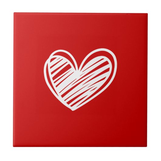 Niedlich Moderne Liebe Elegantes Romantisches Weiß Fliese (Vorderseite)