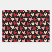 Niedlich Moderne Liebe Rot und Rosa Herz Geschenkpapier Set (Vorderseite 3)