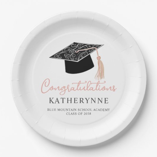 Niedlich-Moderne Mädchenkulturparty Pappteller (Vorderseite)