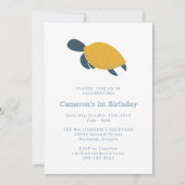 Niedlich Moderne Meeresschildkröte Einfach 1. Gebu Einladung (Vorderseite)