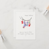 Niedlich Moderne Minimalistische Weihnachtssocken Karte (Vorderseite/Rückseite Beispiel)