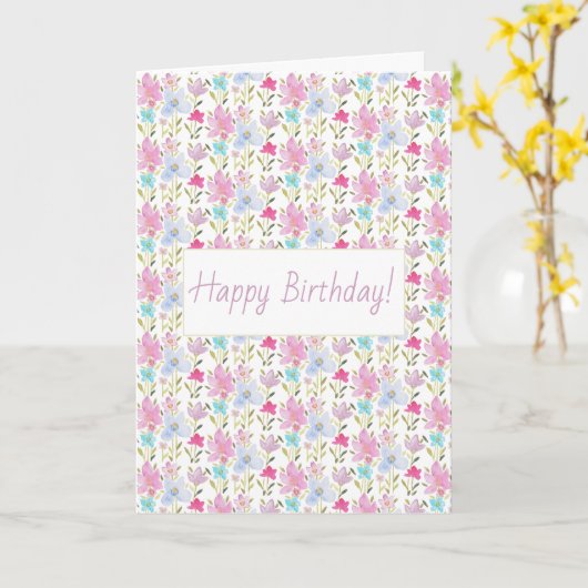 Niedlich Moderne Mit Monogramm Aquarellfarben-Wild Karte (Gelbe Blume)