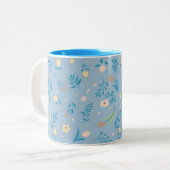 Niedlich Moderne Muster Natur Blauer Vintag Zweifarbige Tasse (Vorderseite Links)