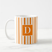 Niedlich Moderne Orange und Weiß Streifen Initial Kaffeetasse (Links)