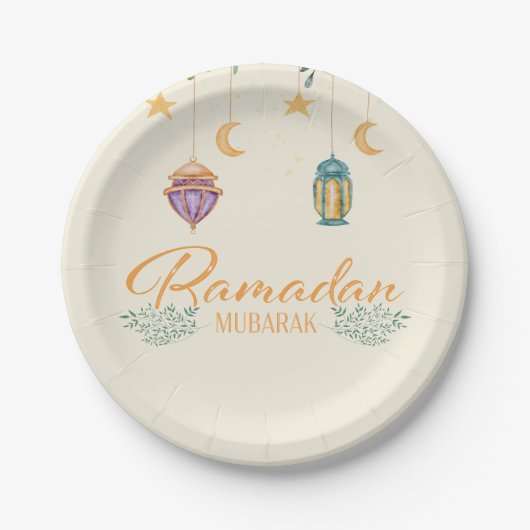 Niedlich moderne Ramadan Mubarak Ramadan Teller (Vorderseite)