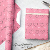 Niedlich Moderne rosa Liebe Herz Geschenkpapier