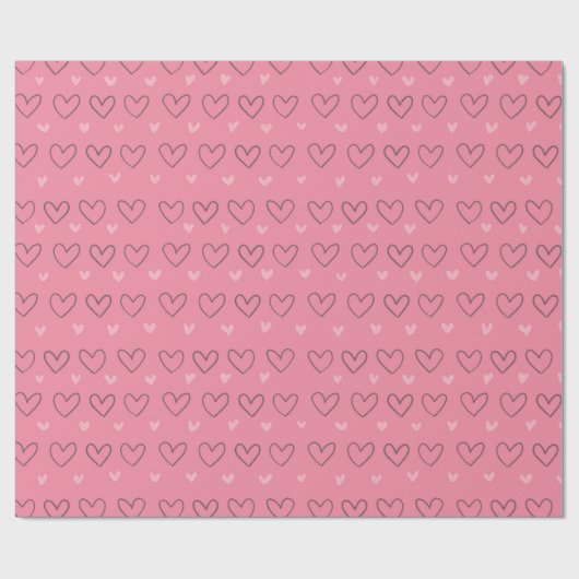 Niedlich Moderne rosa Liebe Herz Geschenkpapier (Flach)