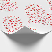 Niedlich Moderne rote Wasserfarbenherzen Geschenkpapier (Ecke)