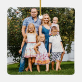 Niedlich Moderne Rustikale Weihnachtsbaumen Foto Keramikornament (Rückseite)