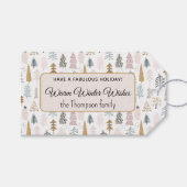 Niedlich Moderne Rustikale Weihnachtsbaumen Winter Geschenkanhänger (Vorderseite (Horizontal))