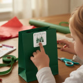 Niedlich Moderne rustikale Weihnachtsbaumtypografi Quadratischer Aufkleber