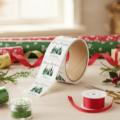 Niedlich Moderne rustikale Weihnachtsbaumtypografi Quadratischer Aufkleber