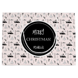 Niedlich Moderne Weihnachten Schwarz/Weiß Personal Große Geschenktüte