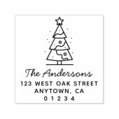 Niedlich Moderne Weihnachtsbaum Rücksendeadresse Permastempel (Design)